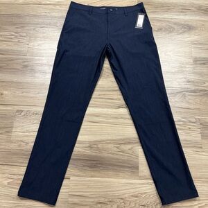 RHONE Commuter Pants Slim Fit Blue Indigo Print Flex Knit Stretch Men 34x32 $138